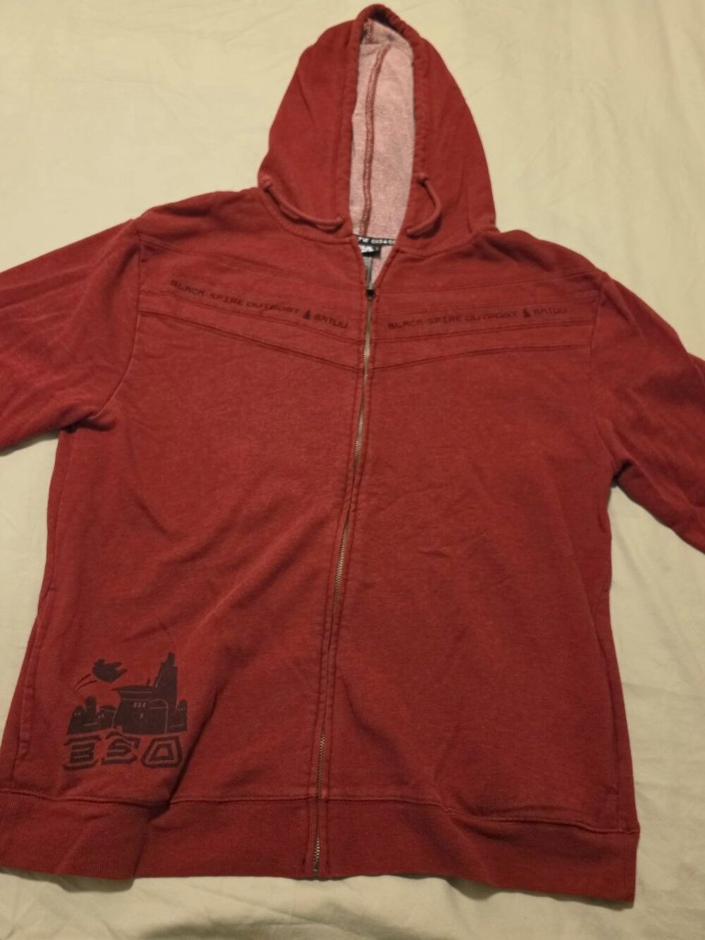 Star Wars Galaxys Edge Batuu Black Spire Outpost red hoodie, Large